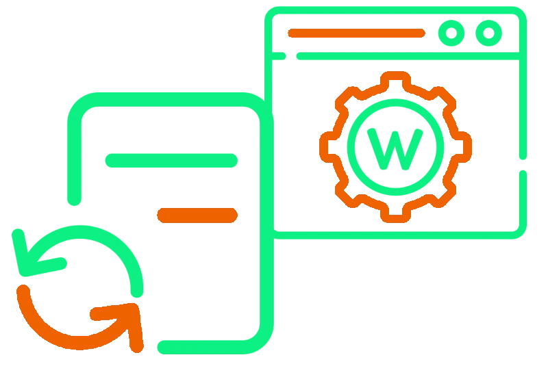 Iconos en referencia a Actualización de los plugins en el mantenimiento web y de tiendas online en Valencia