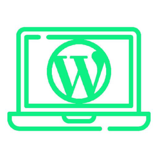 Icono de un ordenador portátil con el símbolo de WordPress