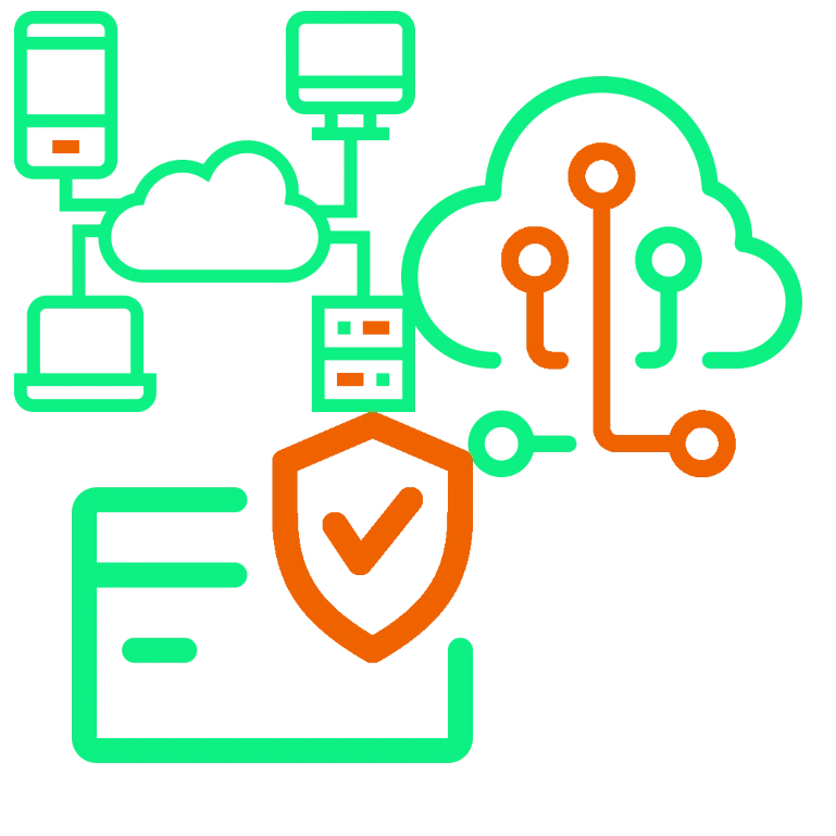 Iconos Kit digital, programa para transformar los negocios de autónomos y pymes, seguridad, comunicaciones-seguras