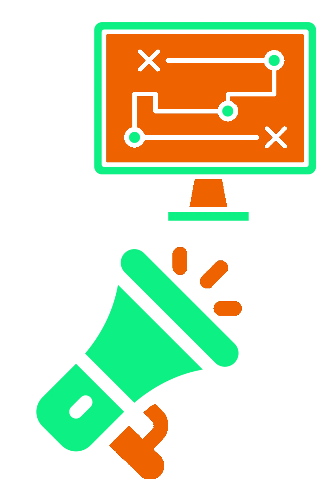 Iconos relacionados con la temática del marketing de contenidos o inbound marketing.