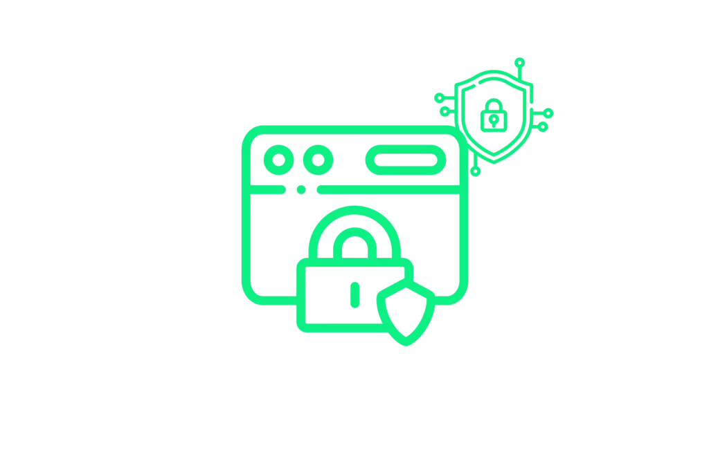 Icono de una web con la silueta de un candado. Seguridad en Woocommerce