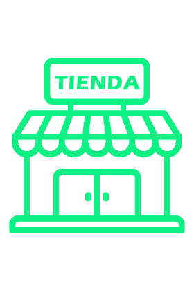 Icono de una tienda local con el cartel de tienda